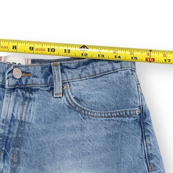 BDG Shorts Womens 30 Blue Denim Super High Rise Cheeky Frayed Urban Outfitters - Picture 7 of 9